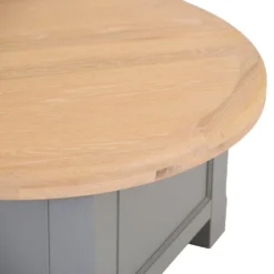 Dorset Storm Grey Painted Oak Round Coffee Table With Storage -Furniture Specialty Store CL RCT SG 6