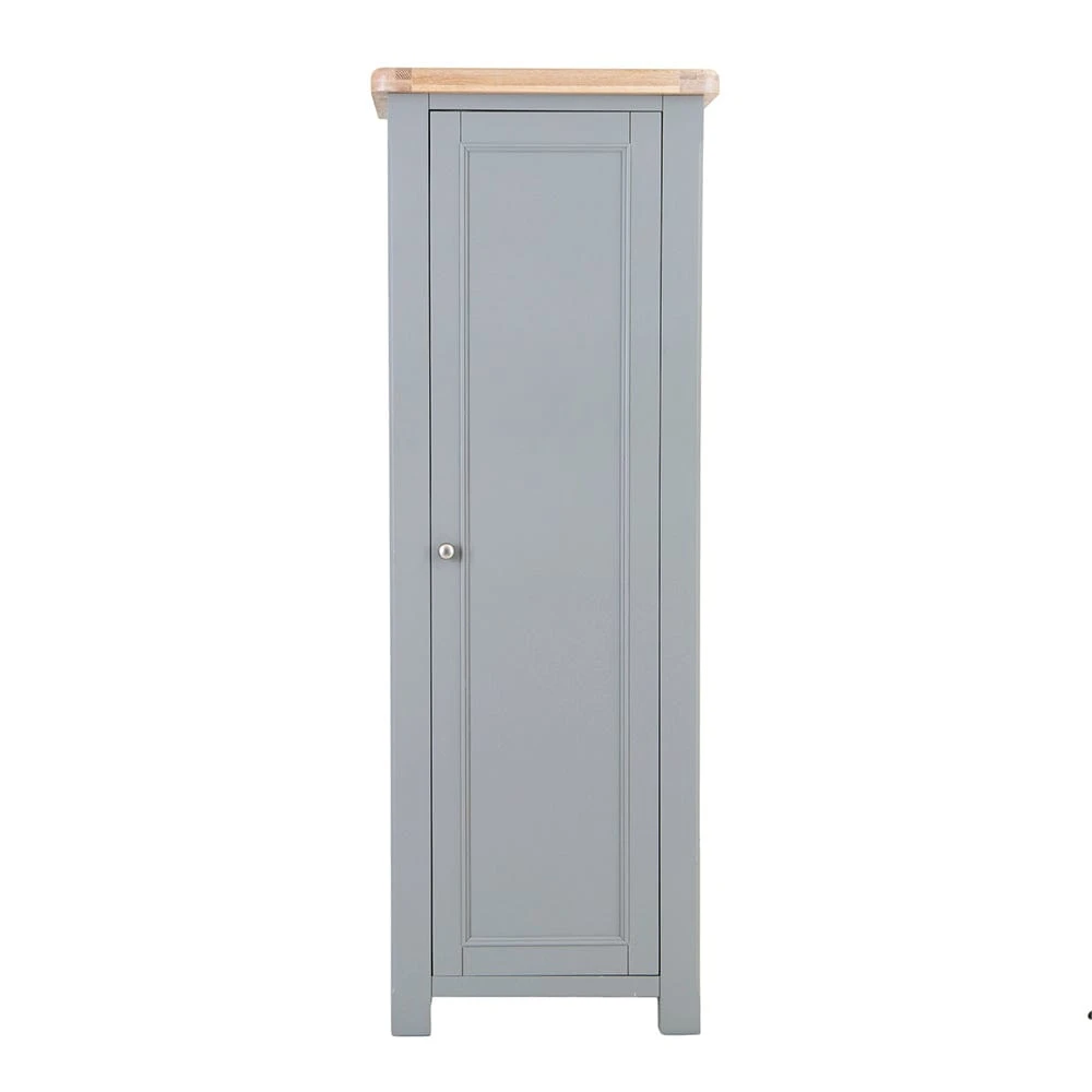 Dorset Storm Grey Painted Oak Slim Utility Cupboard 13 Dorset Storm Grey Painted Oak Slim Utility Cupboard - Image 13