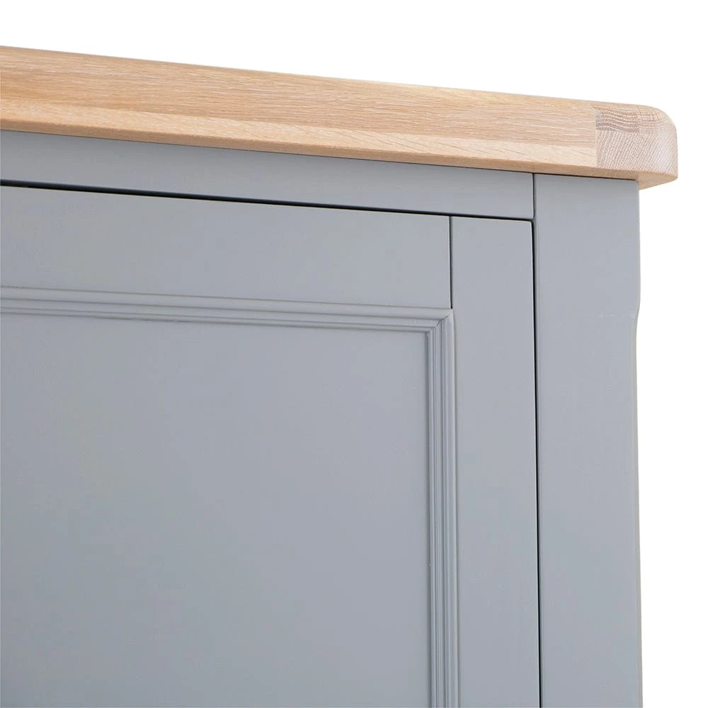Dorset Storm Grey Painted Oak Slim Utility Cupboard 9 Dorset Storm Grey Painted Oak Slim Utility Cupboard - Image 9