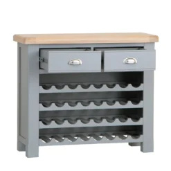 Dorset Storm Grey Painted Oak Wine Cabinet -Furniture Specialty Store CL SWC SG 2
