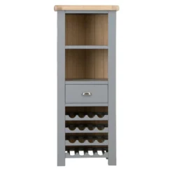 Dorset Storm Grey Painted Oak Tall Wine Cabinet -Furniture Specialty Store CL TWR SG 9