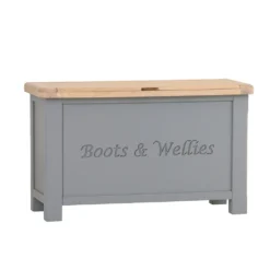 Dorset Storm Grey Painted Oak Shoe Storage Box -Furniture Specialty Store CL WSB SG 1