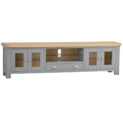 Dorset Storm Grey Painted Oak Extra Large TV Unit -Furniture Specialty Store CL XLTV SG 1