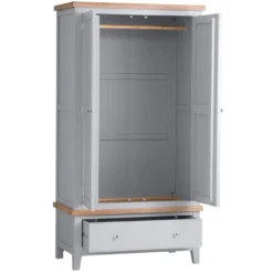 Eaton Grey Painted Oak Double Wardrobe -Furniture Specialty Store EA 2DR G2Large