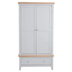 Eaton Grey Painted Oak Double Wardrobe -Furniture Specialty Store EA 2DR G7Large