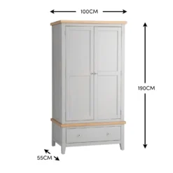 Eaton Grey Painted Oak Double Wardrobe -Furniture Specialty Store EA 2DR G 11