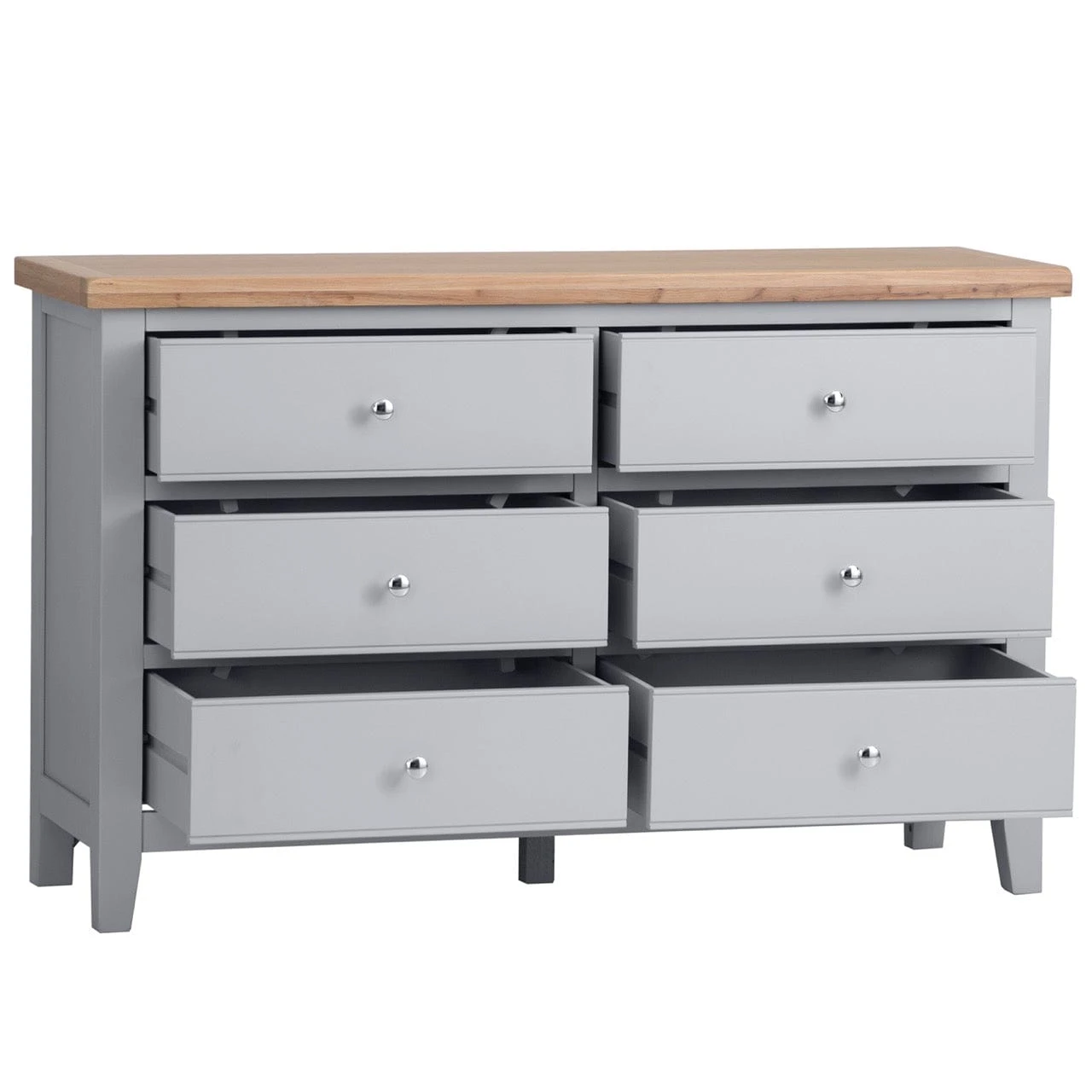 Eaton Grey Painted Oak 6 Drawer Chest 3 Eaton Grey Painted Oak 6 Drawer Chest - Image 3