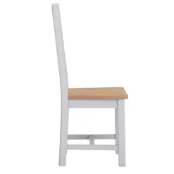 Eaton Grey Painted Oak Ladder Back Dining Chair Wooden Seat -Furniture Specialty Store EA CH G4Large