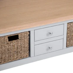 Eaton Grey Painted Oak Large Coffee Table With Wicker Baskets 13 Eaton Grey Painted Oak Large Coffee Table With Wicker Baskets -Furniture Specialty Store EA CT G5Large