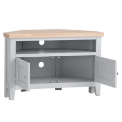 Eaton Grey Painted Oak Corner TV Unit 11 Eaton Grey Painted Oak Corner TV Unit -Furniture Specialty Store EA CTV G2Large