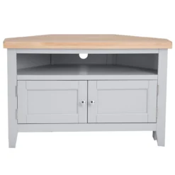 Eaton Grey Painted Oak Corner TV Unit 15 Eaton Grey Painted Oak Corner TV Unit -Furniture Specialty Store EA CTV G6Large