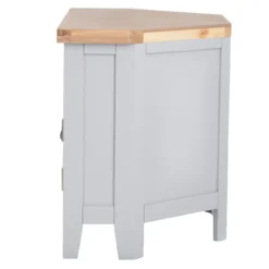 Eaton Grey Painted Oak Corner TV Unit 16 Eaton Grey Painted Oak Corner TV Unit -Furniture Specialty Store EA CTV G7Large
