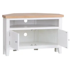 Eaton White Painted Oak Corner TV Unit -Furniture Specialty Store EA CTV W2Large