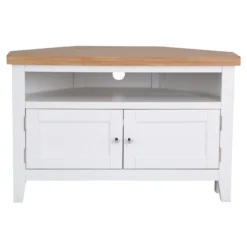 Eaton White Painted Oak Corner TV Unit -Furniture Specialty Store EA CTV W6Large
