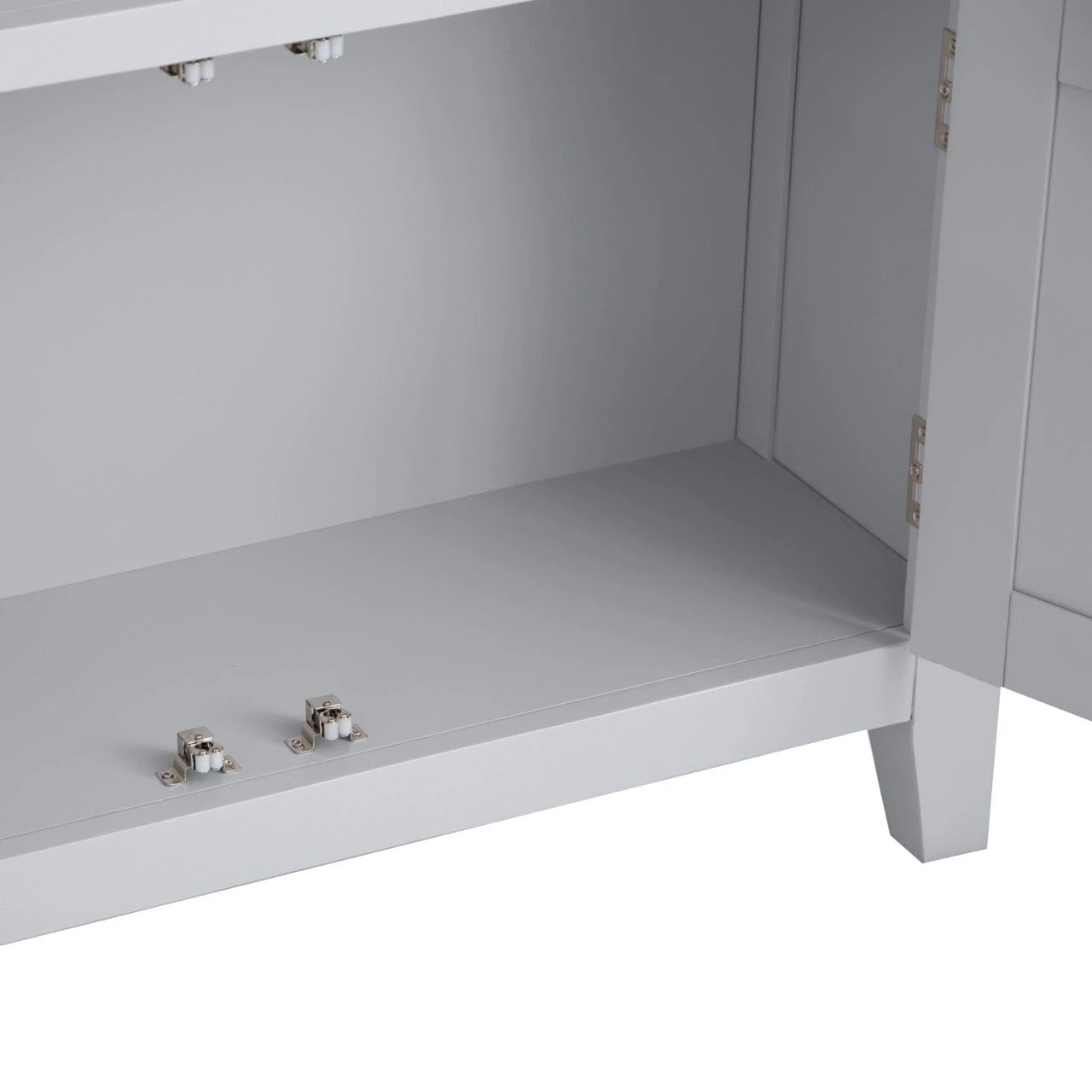 Eaton Grey Painted Oak Large Wide Bookcase 4 Eaton Grey Painted Oak Large Wide Bookcase - Image 4