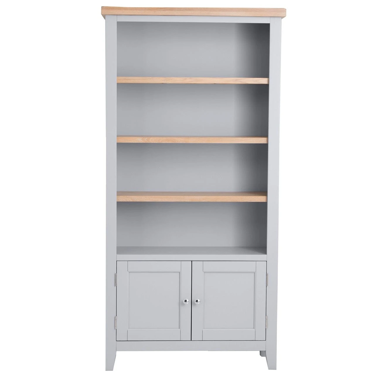 Eaton Grey Painted Oak Large Wide Bookcase 7 Eaton Grey Painted Oak Large Wide Bookcase - Image 7