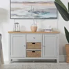Eaton Grey Painted Oak 2 Door Large Sideboard With Wicker Baskets