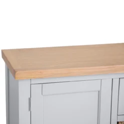 Eaton Grey Painted Oak 2 Door Large Sideboard With Wicker Baskets -Furniture Specialty Store EA LS G4Large