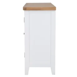 Eaton White Painted Oak 2 Door Large Sideboard With Wicker Baskets -Furniture Specialty Store EA LS W8Large
