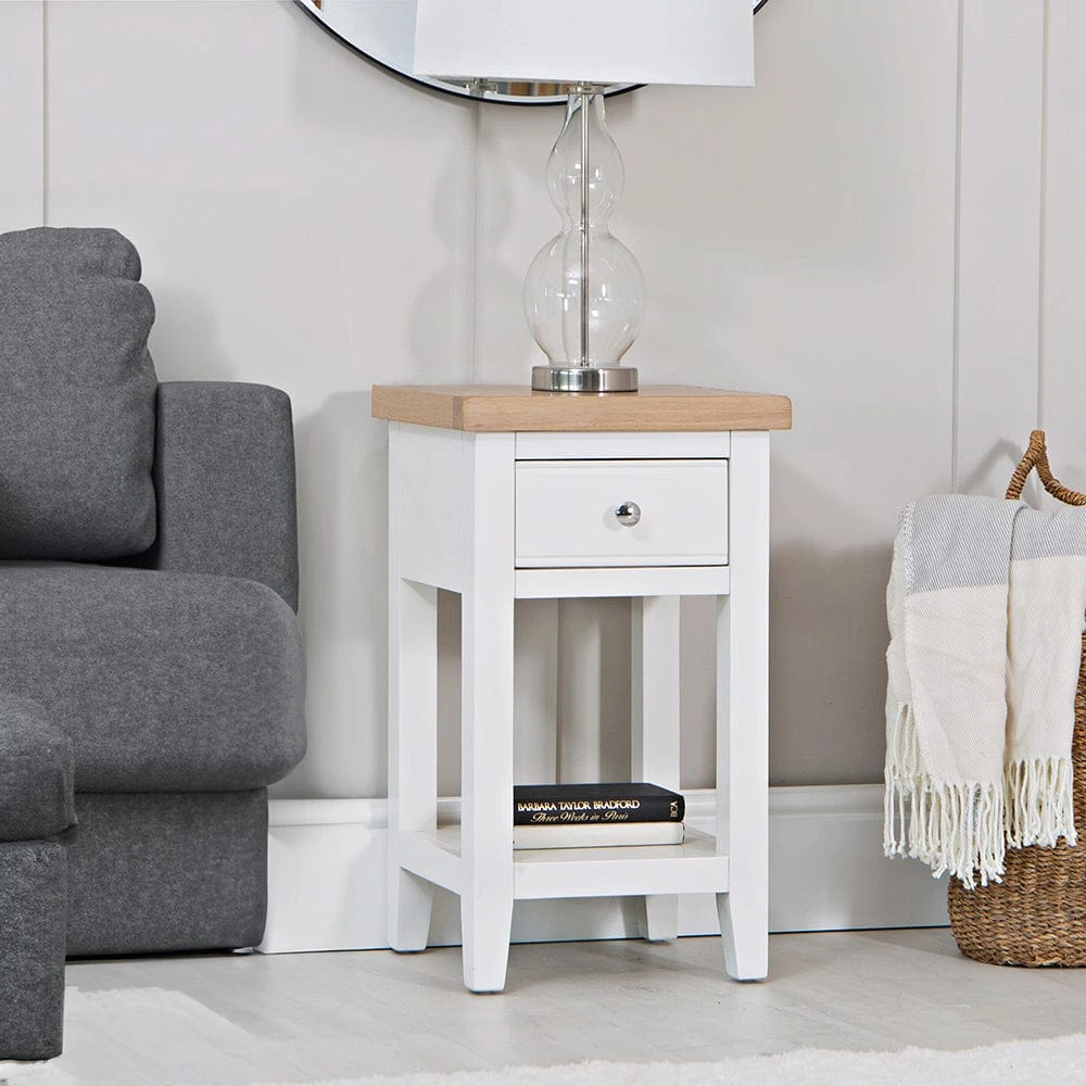 Eaton White Painted Oak Lamp Table 1 Eaton White Painted Oak Lamp Table