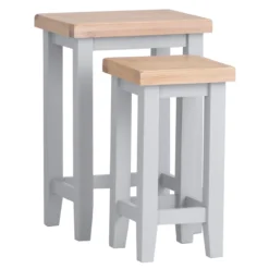 Eaton Grey Painted Oak Nest Of 2 Tables -Furniture Specialty Store EA N2T G2Large