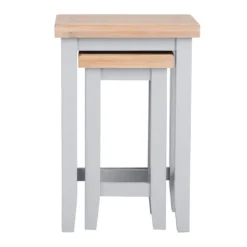 Eaton Grey Painted Oak Nest Of 2 Tables -Furniture Specialty Store EA N2T G3Large