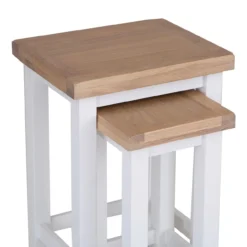Eaton White Painted Oak Nest Of 2 Tables -Furniture Specialty Store EA N2T W2Large