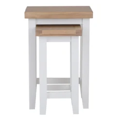 Eaton White Painted Oak Nest Of 2 Tables -Furniture Specialty Store EA N2T W3Large
