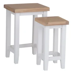 Eaton White Painted Oak Nest Of 2 Tables -Furniture Specialty Store EA N2T W4Large