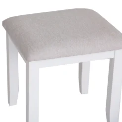 Eaton White Painted Oak Dressing Stool -Furniture Specialty Store EA ST W4Large