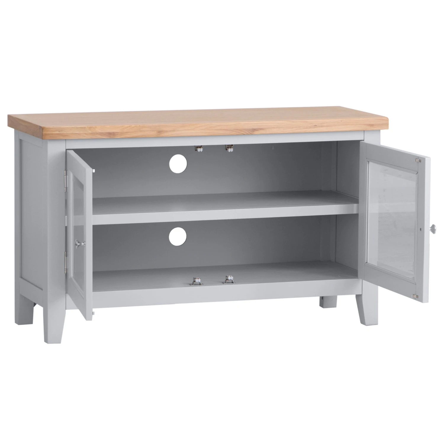 Eaton Grey Painted Oak Small TV Unit 3 Eaton Grey Painted Oak Small TV Unit - Image 3