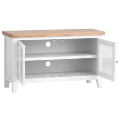 Eaton White Painted Oak Small TV Unit -Furniture Specialty Store EA STV W2Large