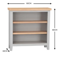 Eaton Grey Painted Oak Small Wide Bookcase -Furniture Specialty Store EA SWB G 07