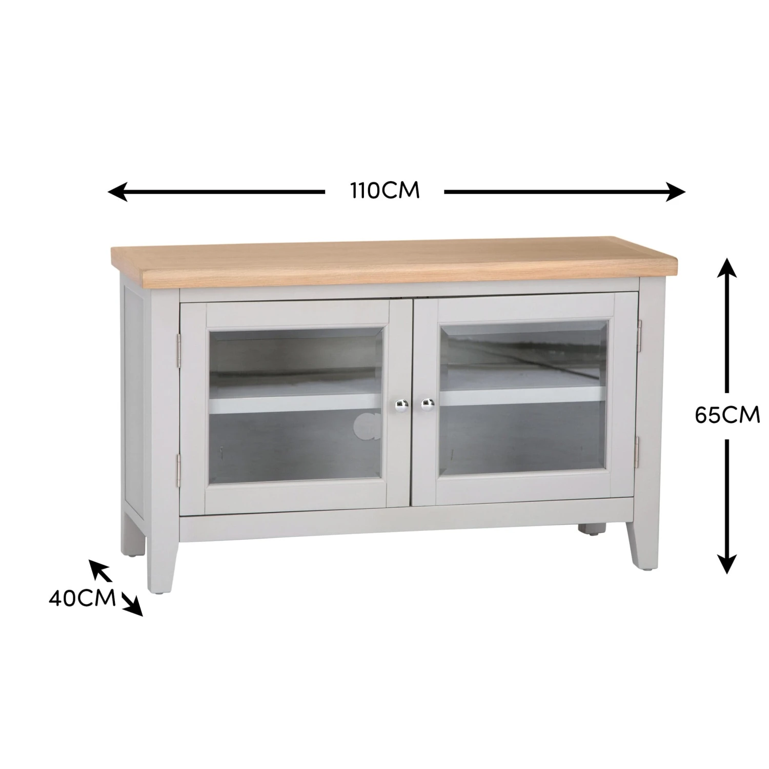 Eaton Grey Painted Oak Small TV Unit 10 Eaton Grey Painted Oak Small TV Unit - Image 10