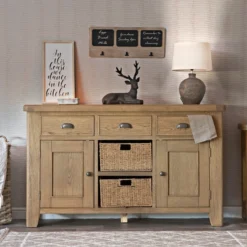 Wessex Smoked Oak Large Sideboard With Baskets