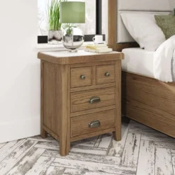 Wessex Smoked Oak Extra Large Bedside Table