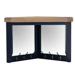 Wessex Smoked Oak Blue Painted Corner Mirrored Coat Rack -Furniture Specialty Store HOP CHBT B 5