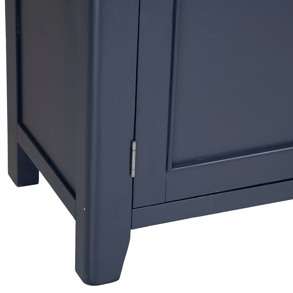 Wessex Smoked Oak Blue Painted Extra Large Tall Drinks Cabinet 9 Wessex Smoked Oak Blue Painted Extra Large Tall Drinks Cabinet - Image 9