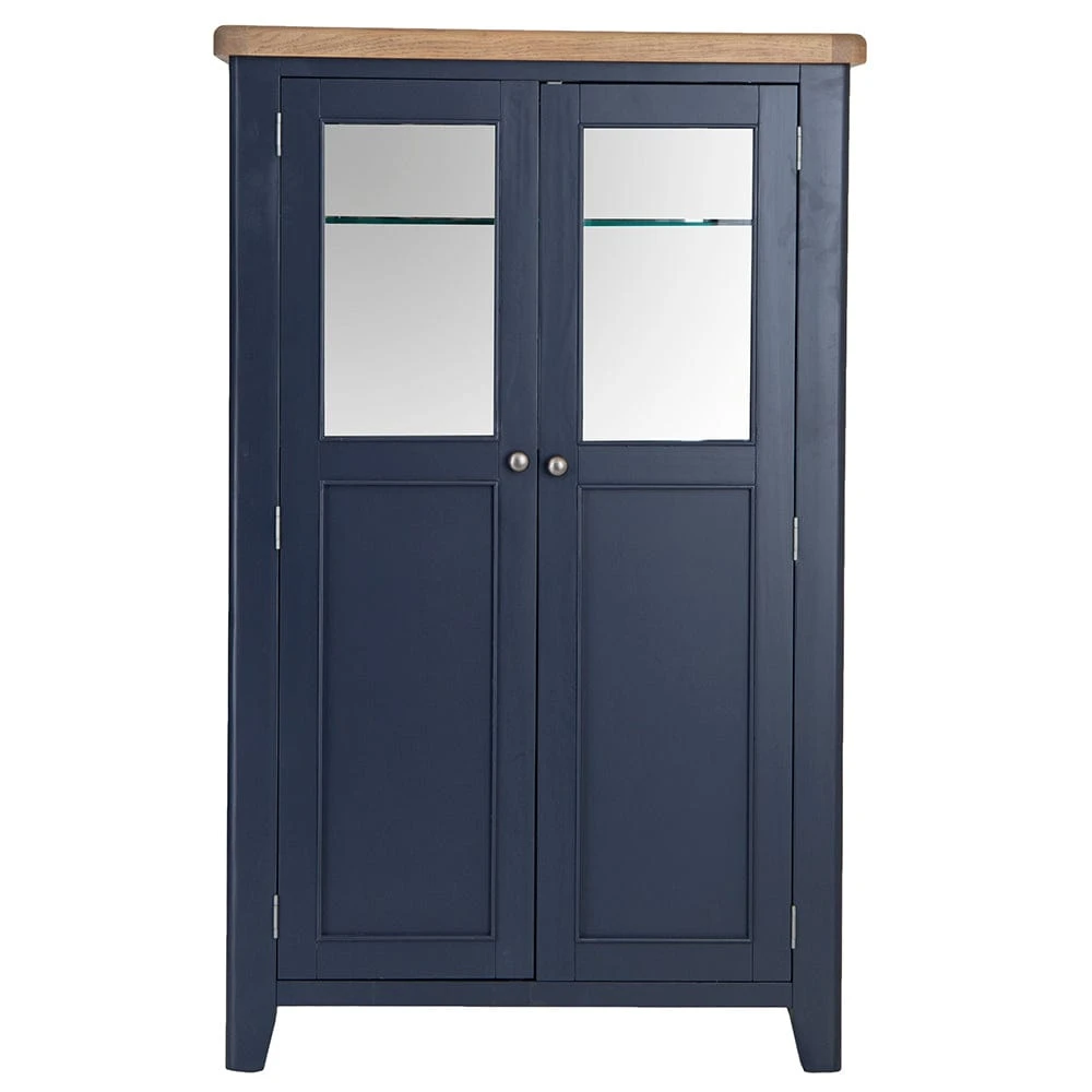 Wessex Smoked Oak Blue Painted Extra Large Tall Drinks Cabinet 15 Wessex Smoked Oak Blue Painted Extra Large Tall Drinks Cabinet - Image 15