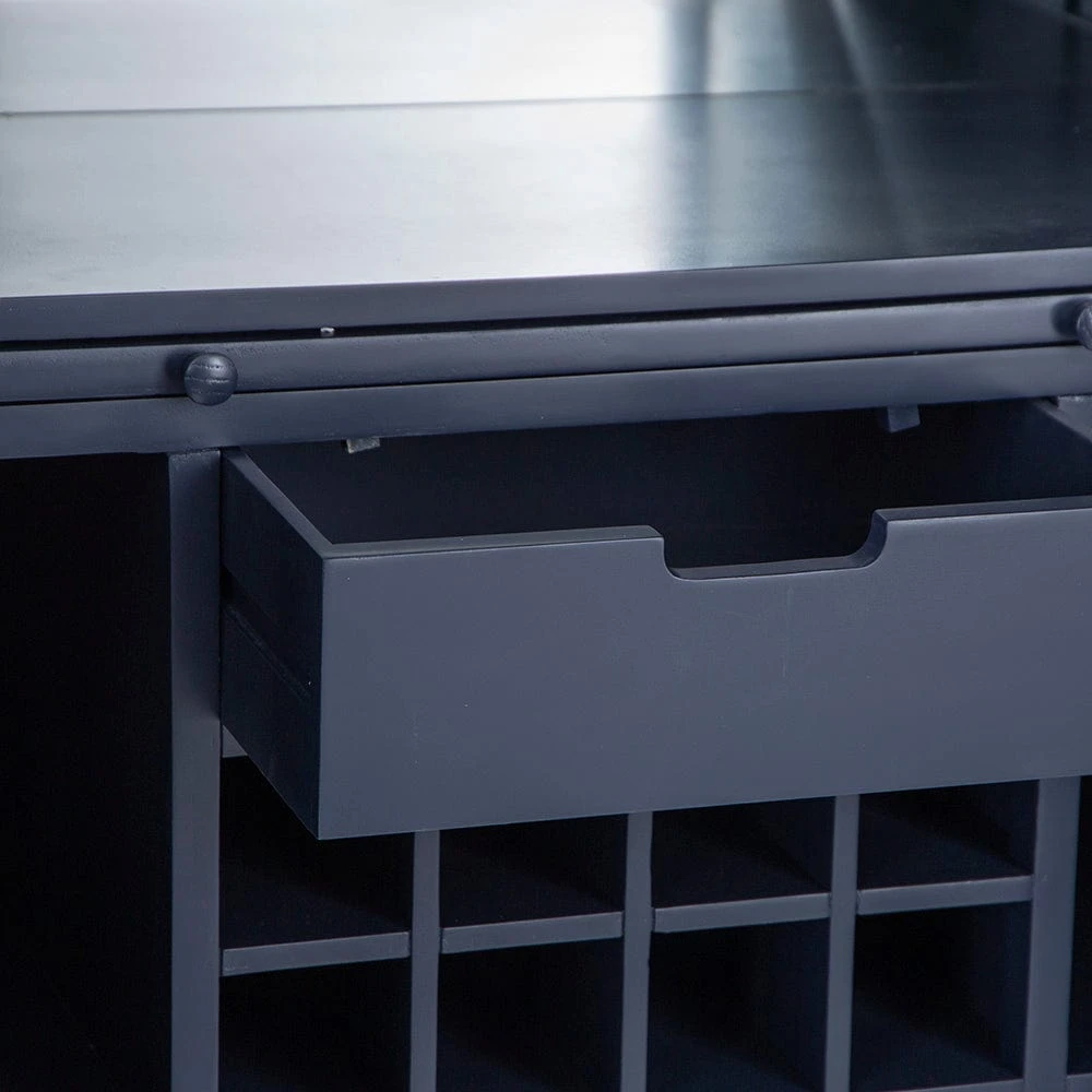 Wessex Smoked Oak Blue Painted Extra Large Tall Drinks Cabinet 11 Wessex Smoked Oak Blue Painted Extra Large Tall Drinks Cabinet - Image 11