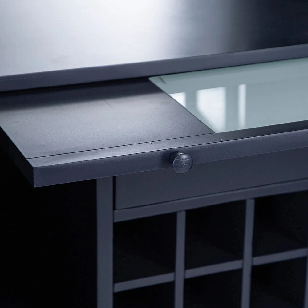 Wessex Smoked Oak Blue Painted Extra Large Tall Drinks Cabinet 6 Wessex Smoked Oak Blue Painted Extra Large Tall Drinks Cabinet - Image 6