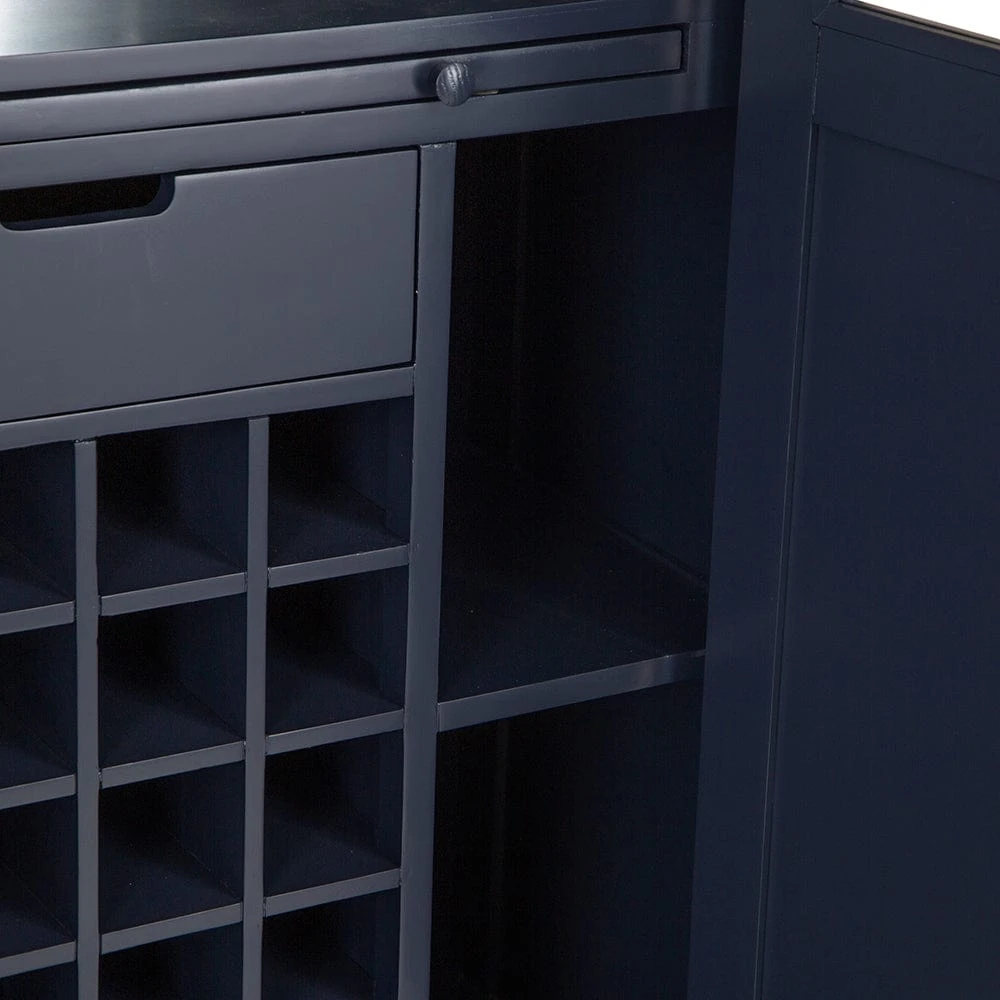 Wessex Smoked Oak Blue Painted Extra Large Tall Drinks Cabinet 13 Wessex Smoked Oak Blue Painted Extra Large Tall Drinks Cabinet - Image 13