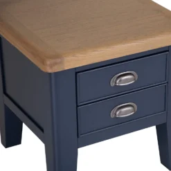 Wessex Smoked Oak Blue Painted Lamp Table -Furniture Specialty Store HOP LT B 6