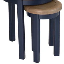 Wessex Smoked Oak Blue Painted Round Nest Of Tables -Furniture Specialty Store HOP RN2T B 4