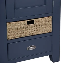 Wessex Smoked Oak Blue Painted Slim Larder Cupboard -Furniture Specialty Store HOP SLU B 10