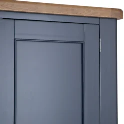 Wessex Smoked Oak Blue Painted Slim Larder Cupboard -Furniture Specialty Store HOP SLU B 11