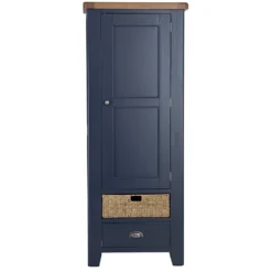 Wessex Smoked Oak Blue Painted Slim Larder Cupboard -Furniture Specialty Store HOP SLU B 12