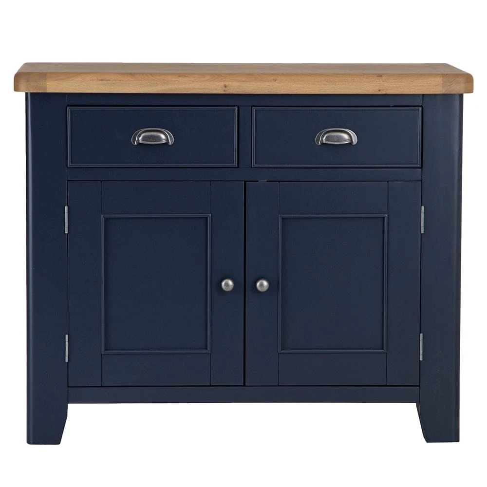 Wessex Smoked Oak Blue Painted Small 2 Drawer 2 Door Sideboard 12 Wessex Smoked Oak Blue Painted Small 2 Drawer 2 Door Sideboard - Image 12