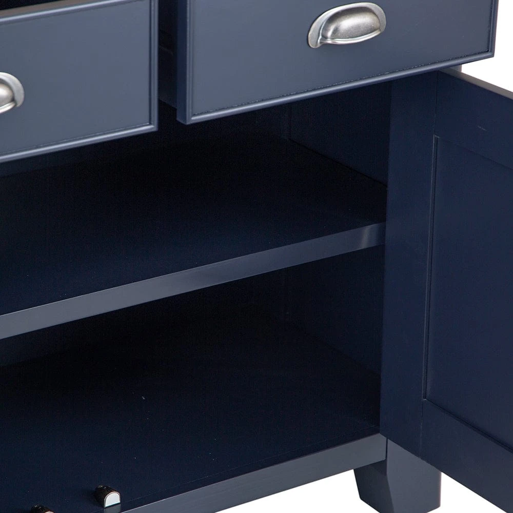 Wessex Smoked Oak Blue Painted Small 2 Drawer 2 Door Sideboard 7 Wessex Smoked Oak Blue Painted Small 2 Drawer 2 Door Sideboard - Image 7