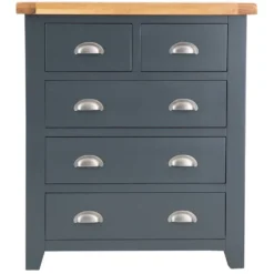 Hampshire Blue Painted Oak 2 Over 3 Chest -Furniture Specialty Store HP 2O3 B 5
